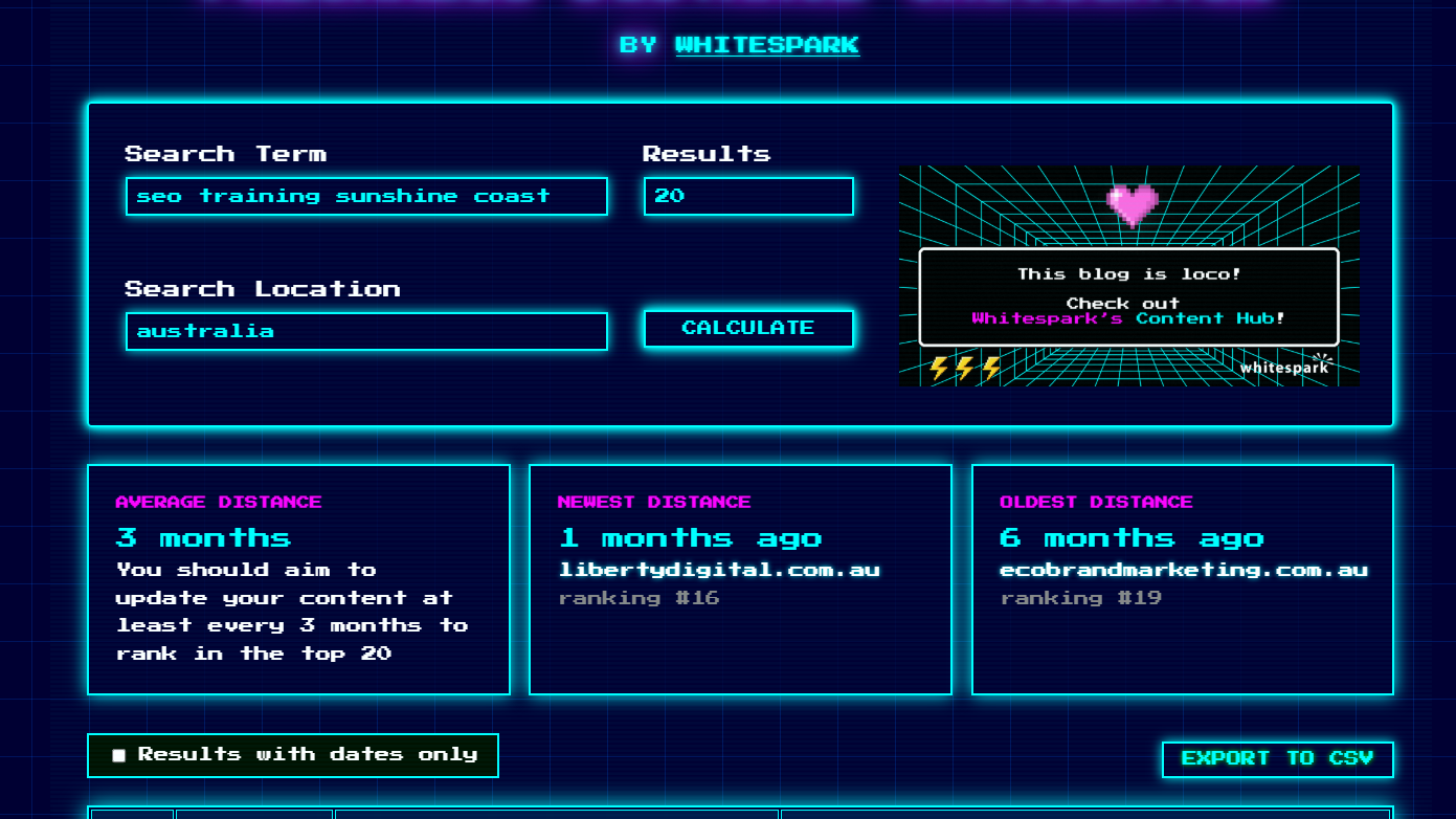 freshness distance calc