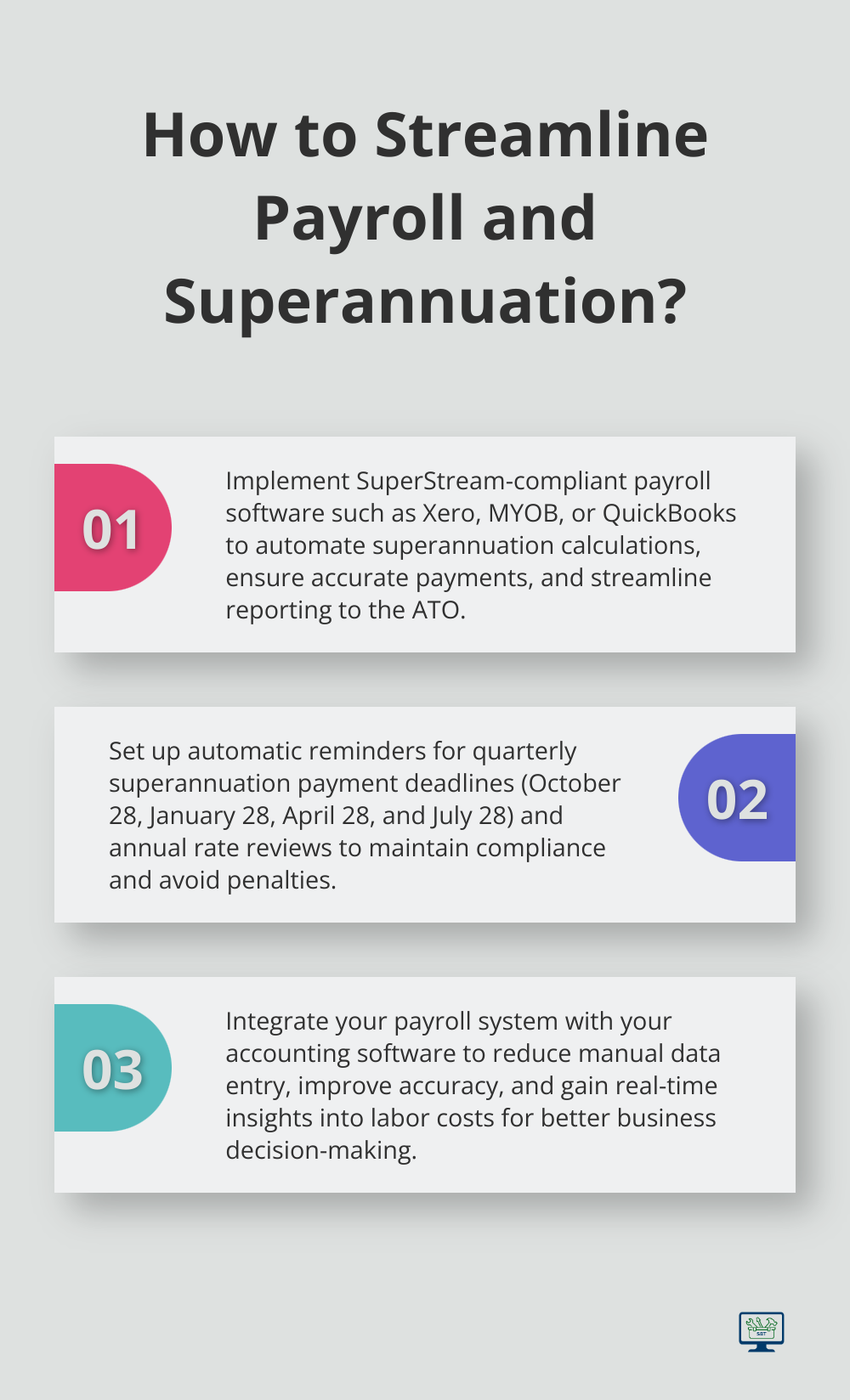 Infographic: How to Streamline Payroll and Superannuation? - small business pay and super