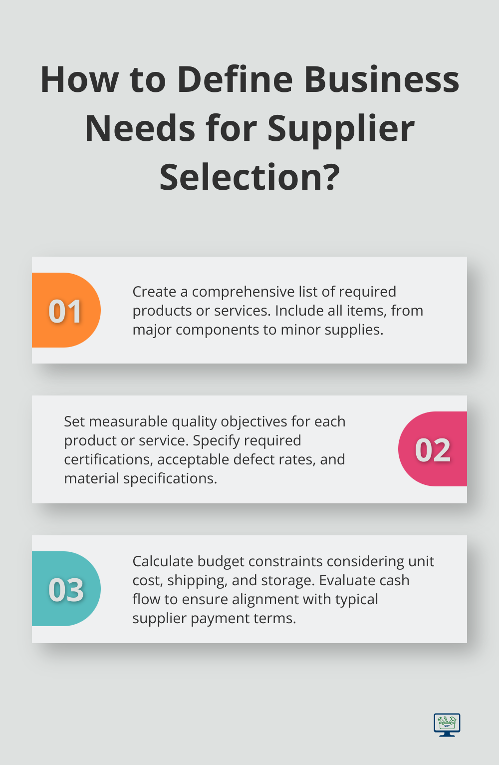 Infographic: How to Define Business Needs for Supplier Selection?