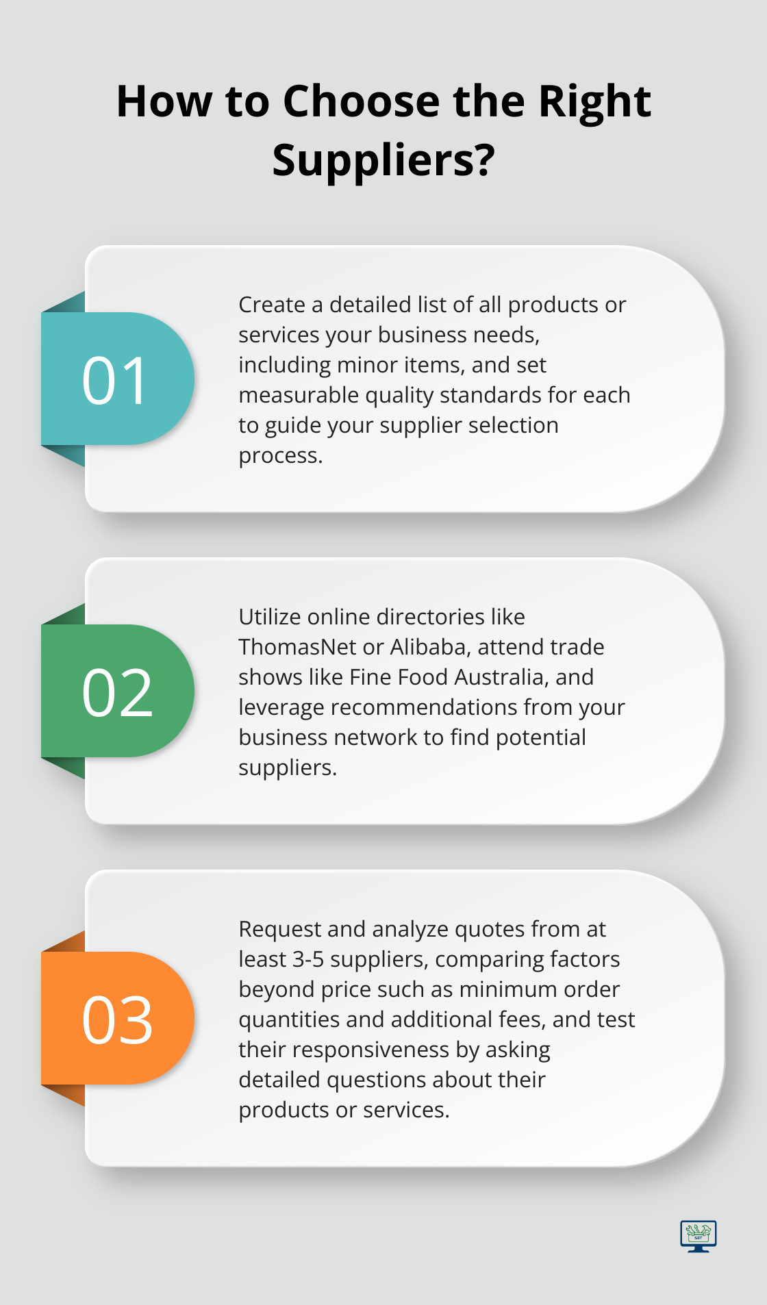 Infographic: How to Choose the Right Suppliers? - small business suppliers